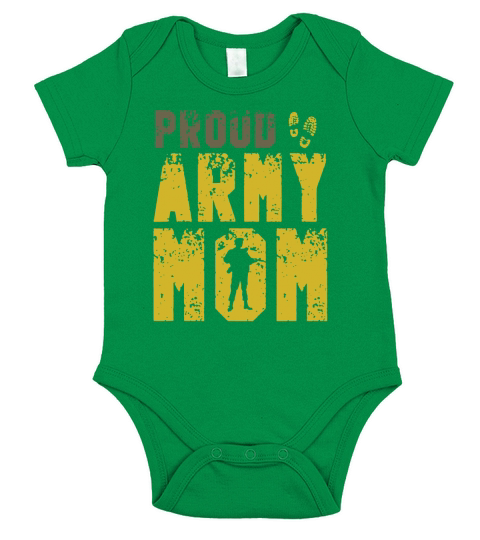 Proud Army Mom Us Soldier For Mother shirt Short Sleeve Baby One-Piece