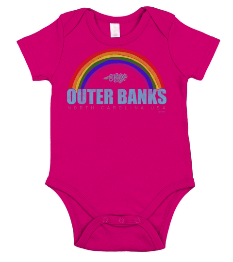 Rainbow Outer Banks OBX North Carolina USA Vintage Short Sleeve Baby One-Piece