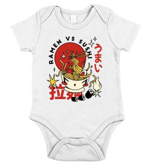 Ramen food retro cartoon Short Sleeve Baby One-Piece