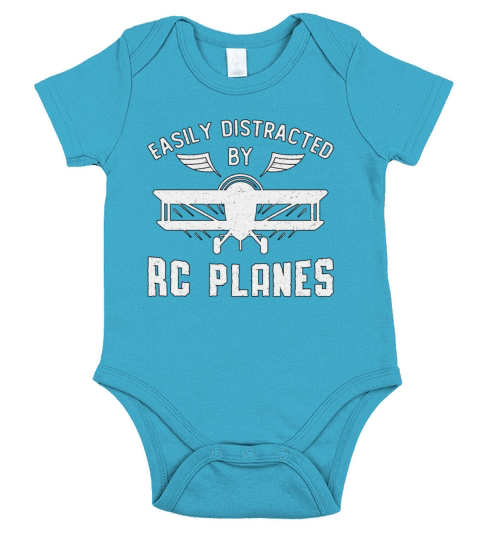 RC Plane Aircraft Easily Distracted By RC Planes Short Sleeve Baby One-Piece