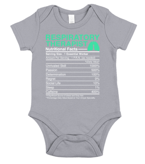 Respiratory Therapist Nutritional Facts - Lungs Short Sleeve Baby One-Piece