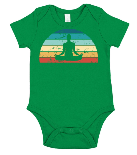 Retro Yoga Sunset Vintage meditation Sunrise Short Sleeve Baby One-Piece