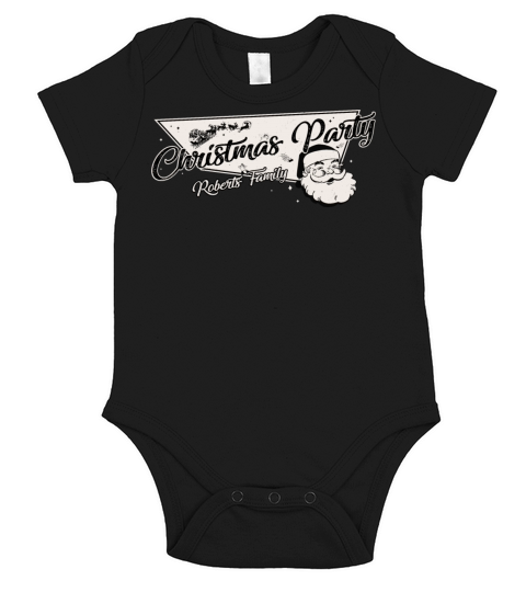 Roberts Family Ready for Christmas Party Short Sleeve Baby One-Piece