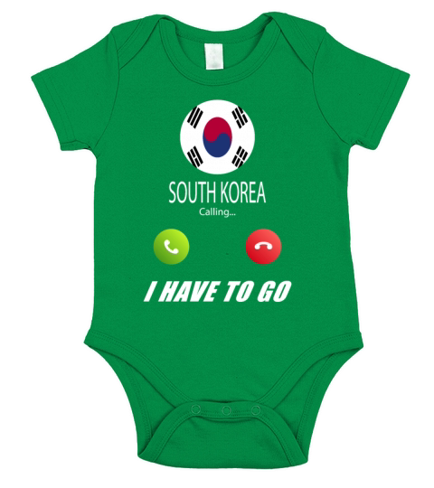 South Korea is calling Is calling Flag Saying Short Sleeve Baby One-Piece