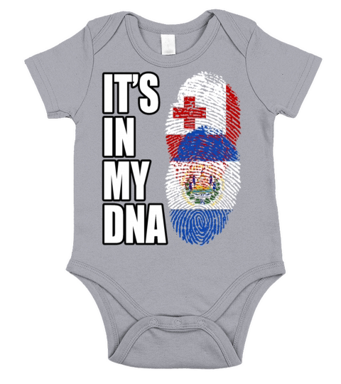 Tongan And Salvadoran Mix Heritage DNA Flag Short Sleeve Baby One-Piece