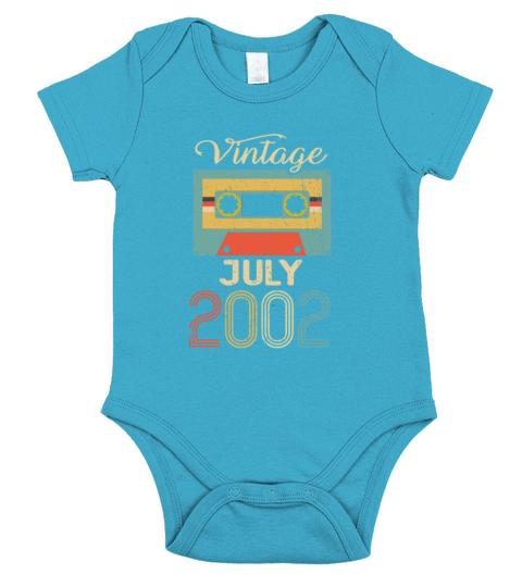 Vintage July 2002 20th Birthday 20 Year Gift Short Sleeve Baby One-Piece