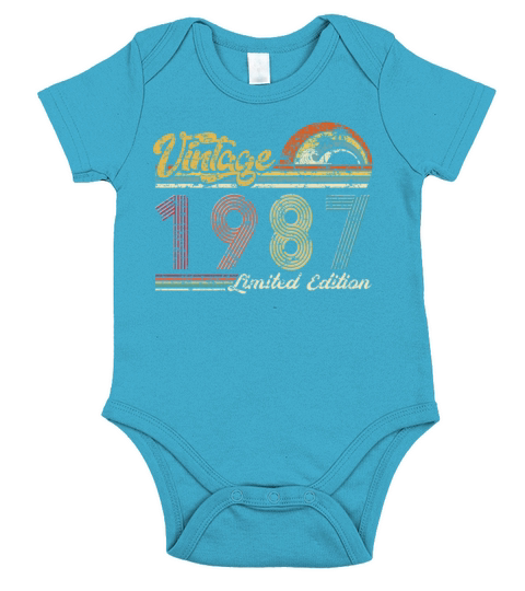 Vintage "Limited Edition" Vintage 1987 Birthday Short Sleeve Baby One-Piece