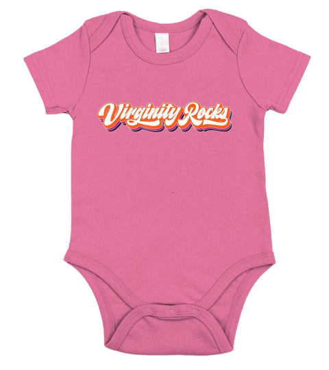 Virginity Rocks Retro Vintage 70s Style Short Sleeve Baby One-Piece