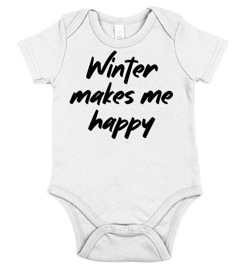 Winter makes me happy Short Sleeve Baby One-Piece