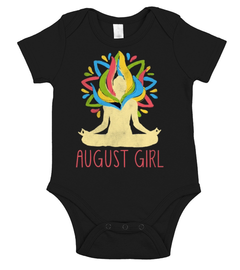 Yoga Mandala Meditation Birth Born Month August Short Sleeve Baby One-Piece