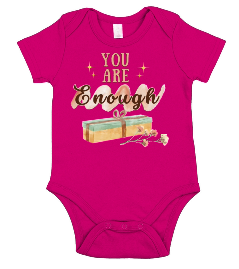 You Are Enough Motivational Quote Gift Short Sleeve Baby One-Piece