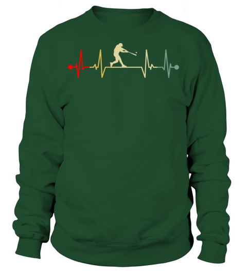 Baseball Hitter Heartbeat Vintage Sweatshirt Unisex