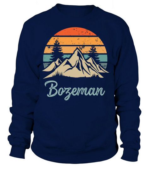 Bozeman Retro Vintage Mountain Sunset Outdoors Wil Sweatshirt Unisex