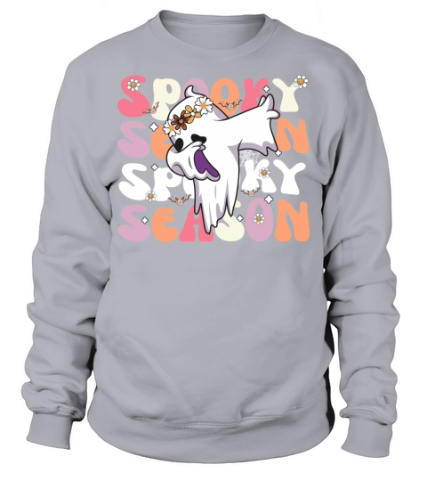 Groovy Halloween Spooky Season Retro Dabbing Ghost Sweatshirt Unisex