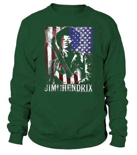 Jimi Hendrix Distressed American Flag Vintage Rock T-Shirt Sweatshirt Unisex