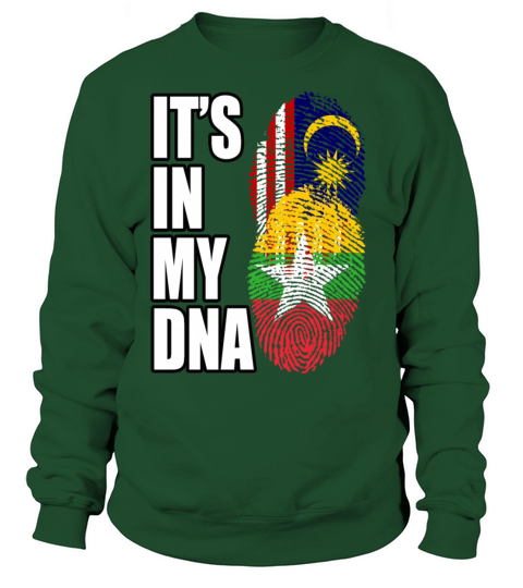 Malaysian And Burmese Mix Heritage DNA Flag Sweatshirt Unisex