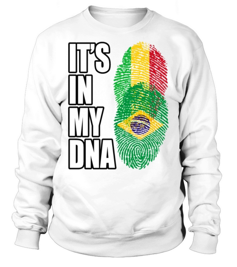 Malian And Brazilian Mix Heritage DNA Flag Sweatshirt Unisex