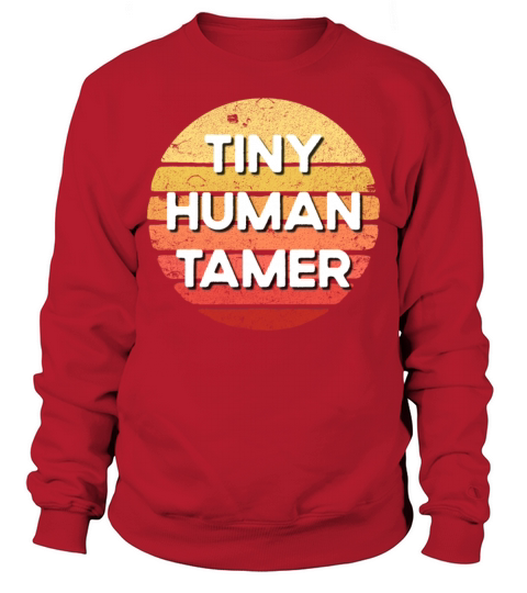 Tiny Human Tamer Retro Sunset Daycare Teacher Sweatshirt Unisex