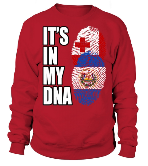Tongan And Salvadoran Mix Heritage DNA Flag Sweatshirt Unisex
