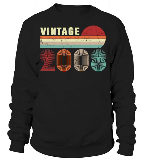 Vintage 2008 Boys Girls 14 Years Old 14th Birthday Sweatshirt Unisex