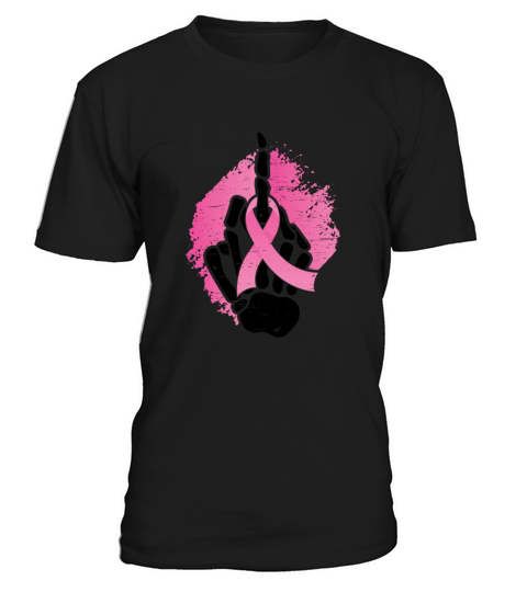 Pink Ribbon Skeleton Hand Breast Cancer Awareness T-Shirt Unisex
