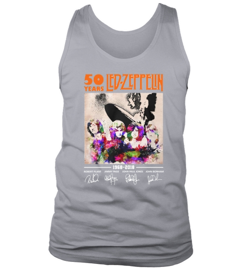 50 years Led Zeppelin art 1968-2018 signatures shirt Tank Top Unisex
