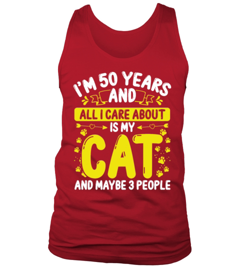 50th Birthday for Cat Mom 50 Year Old Cat Dad Tank Top Unisex