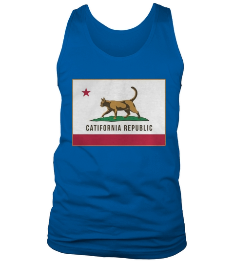Cali Cat Tees California Catifornia Republic Flag T-Shirt Tank Top Unisex