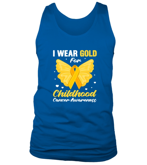 I Wear Gold For Childhood Cancer Awareness Tank Top Unisex