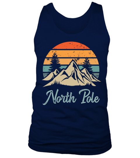 North Pole Retro Vintage Mountain Sunset Outdoors Tank Top Unisex