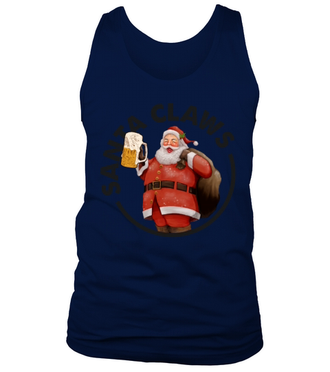 Santa Claws Beer Drinking Funny Christmas Beer Tank Top Unisex