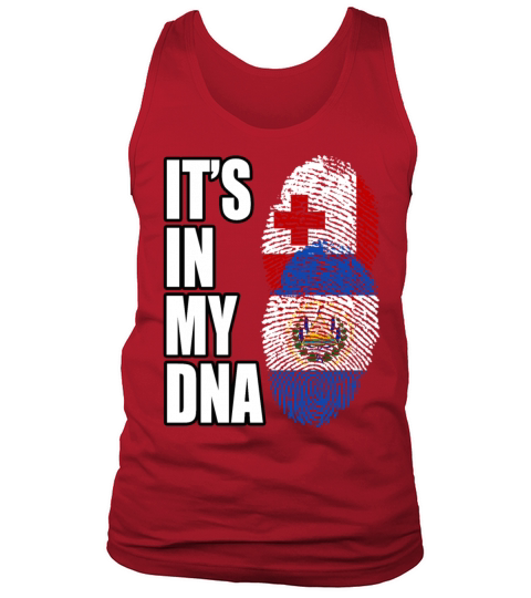 Tongan And Salvadoran Mix Heritage DNA Flag Tank Top Unisex