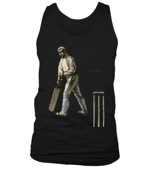 Vintage Cricket Player with a Bat and Wicket Tank Top Unisex