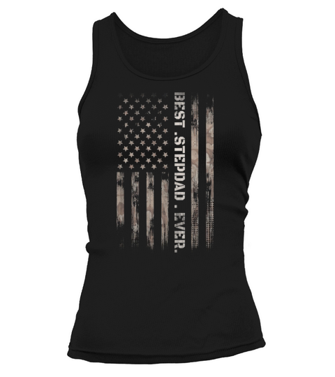 Best Step Dad Ever Vintage American flag camo father day Tank top Woman