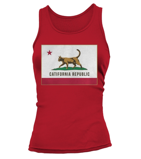 Cali Cat Tees California Catifornia Republic Flag T-Shirt Tank top Woman