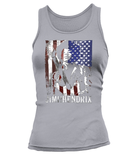 Jimi Hendrix Distressed American Flag Vintage Rock T-Shirt Tank top Woman