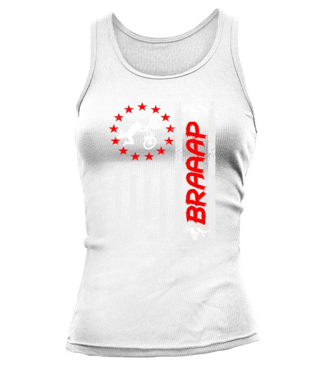 Motocross Dirt Bike Vintage USA American Flag Tee Tank top Woman