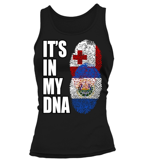 Tongan And Salvadoran Mix Heritage DNA Flag Tank top Woman