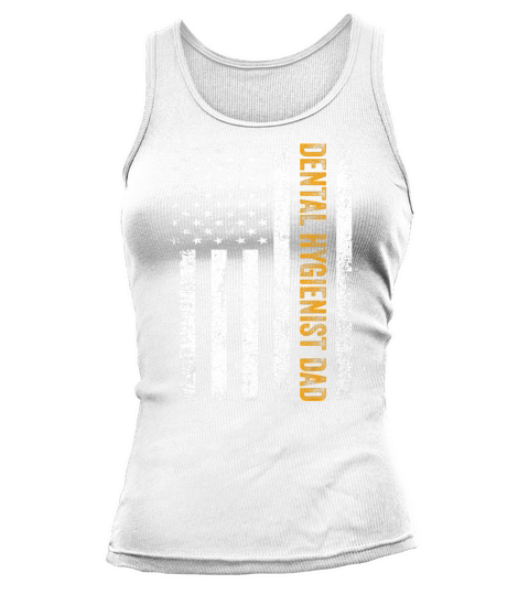 Vintage USA Dental Hygienist Dad American Flag Fathers Day T-Shirt Tank top Woman