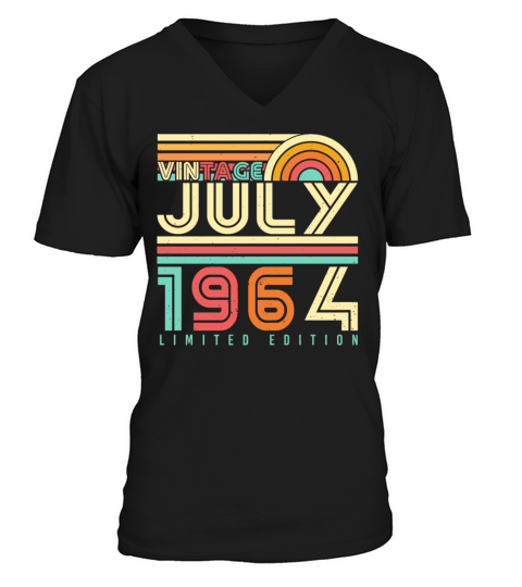 1964 July Retro V-Neck T-shirt