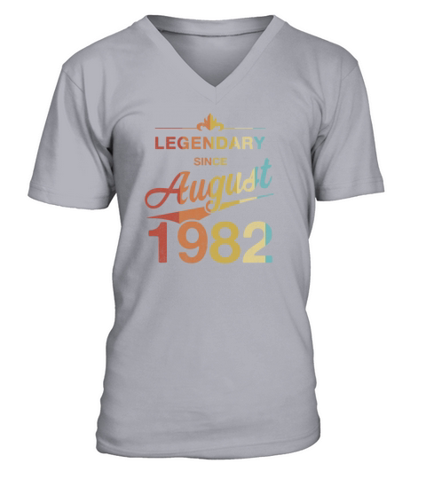 40th Birthday 40 Year Old Born August 1982 Gift V-Neck T-shirt