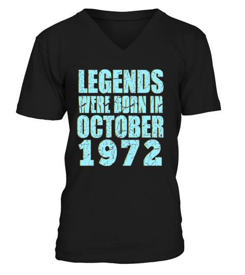 50th Birthday legends were born in October 1972 V-Neck T-shirt