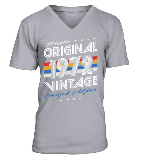 50th birthday vintage 1972 classic original 1972 V-Neck T-shirt