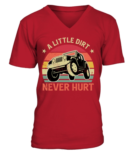 A Little Dirt Never Hurt Vintage Sunset Off Road V-Neck T-shirt