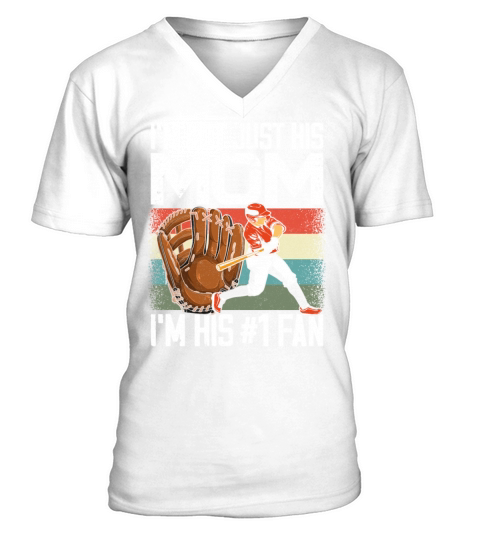 Baseball Fan Mom Mother Vintage V-Neck T-shirt