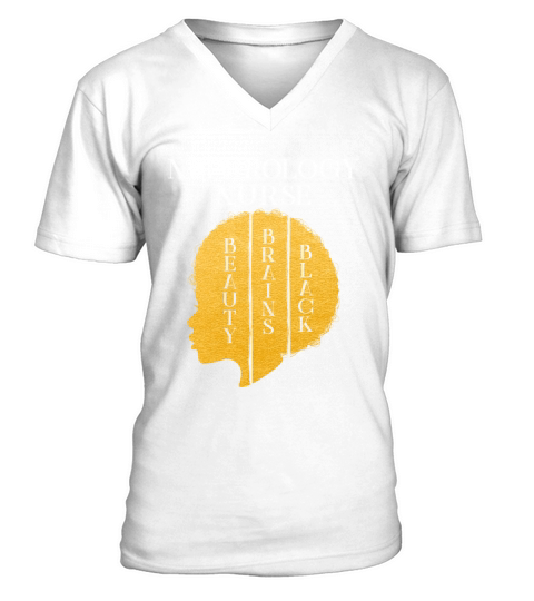 Black History Month Nephrology Nurse African V-Neck T-shirt