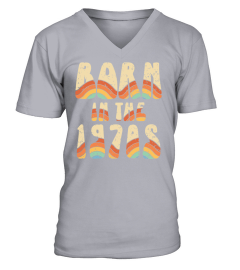 Born In The 1970 Vintage Seventies Party 1970s V-Neck T-shirt