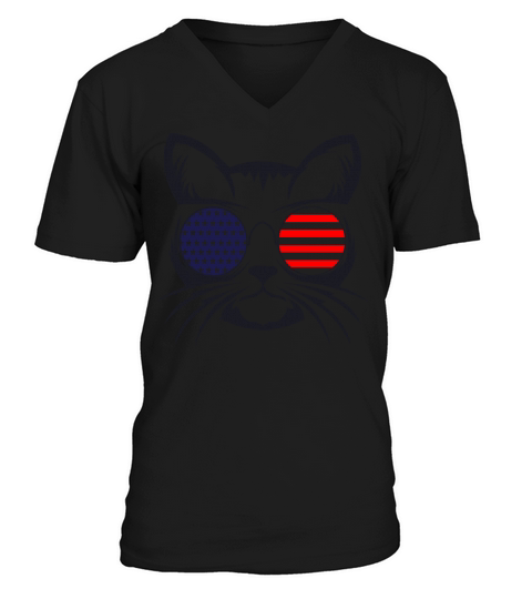 Cat usa V-Neck T-shirt