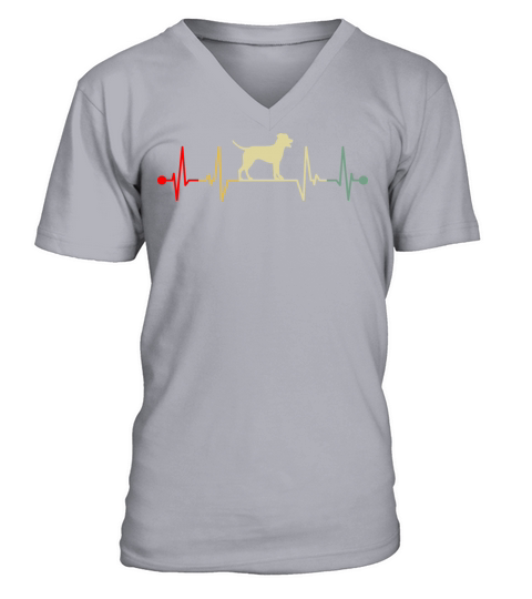 Catahoula Leopard Dog Heartbeat Vintage Gift V-Neck T-shirt