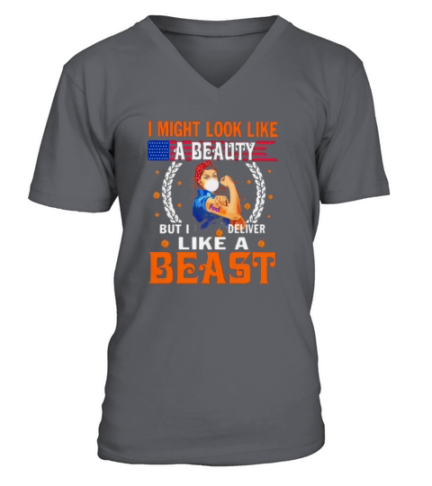 Fedex I might look like a beauty but I deliver like a beast Coronavirus shirtc V-Neck T-shirt